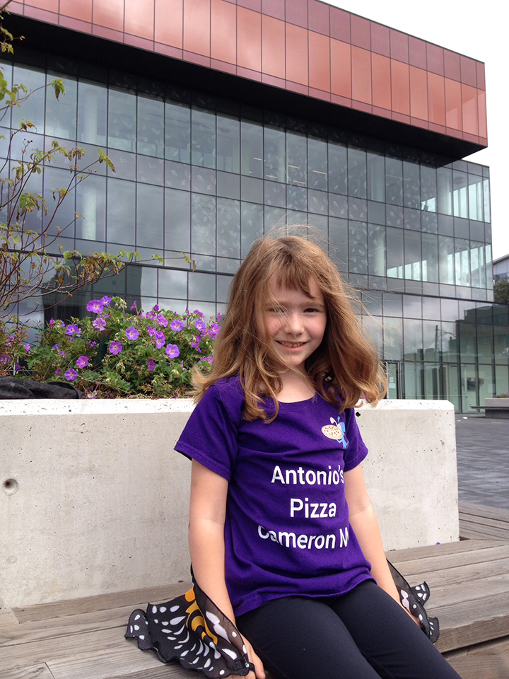 Gail outside library